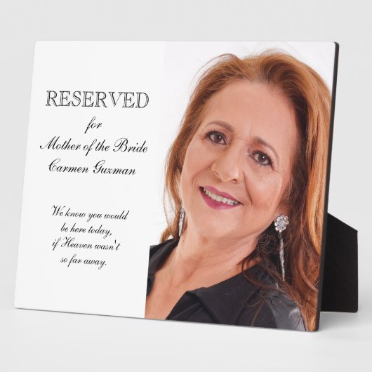 Moeder van de Bride Foto Memorial Chairman Wedding Fotoplaat (Zijkant)