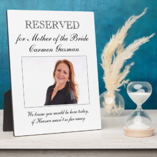 Moeder van de Bride Foto Memorial Chairman Wedding Fotoplaat