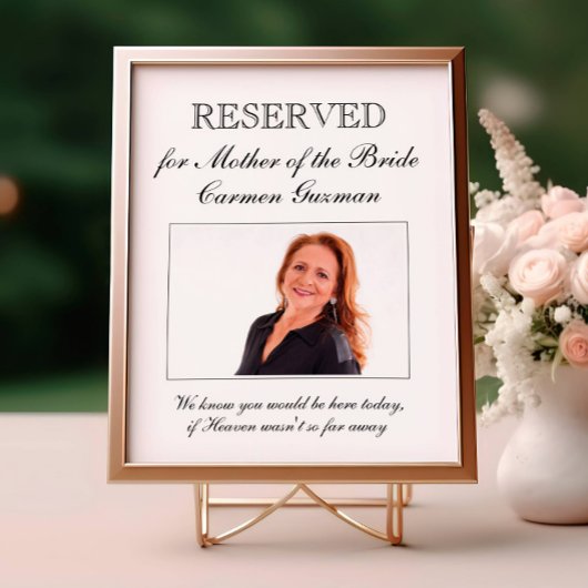 Moeder van de Bride Foto Memorial Chairman Wedding Poster