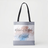 Moeder van de Bride Gift Pink Blue Grey Elegant Draagtas (Voorkant)