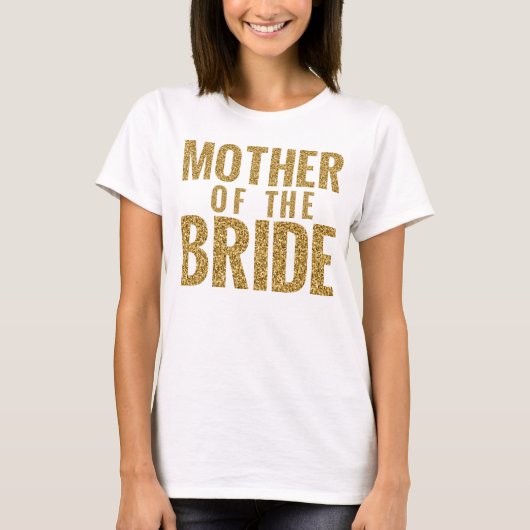 Moeder van de Bride Gold SPARKLE Slouchy T-shirt (Voorkant)