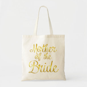 Moeder van de Bride in Gold Cursive Canvas tas