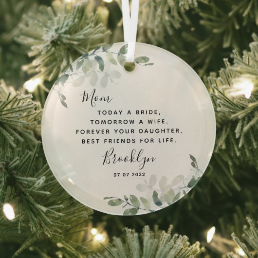 Moeder van de Bride Keepomwille Glas Ornament (Insitu)