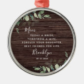 Moeder van de Bride Keepomwille Metalen Ornament (Voorkant)