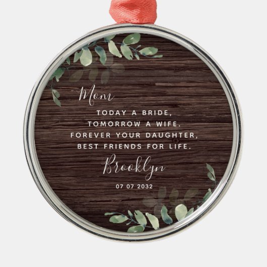 Moeder van de Bride Keepomwille Metalen Ornament (Voorkant)