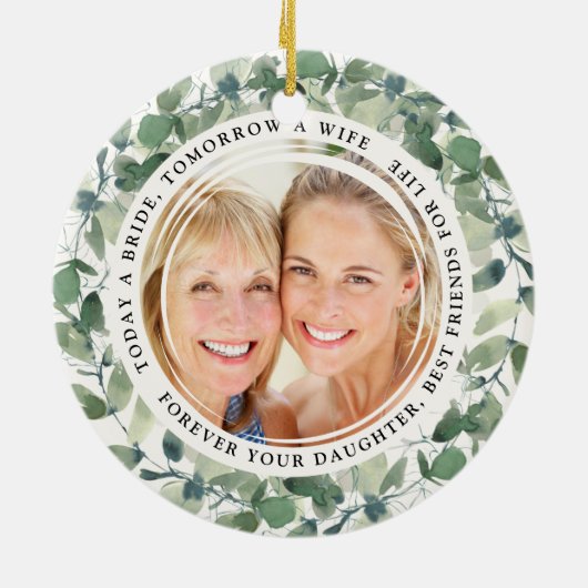 Moeder van de Bride Keepomwille Poem Foto Keramisch Ornament (Achterkant)