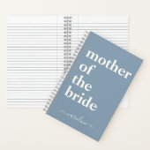 Moeder van de Bride Minimalist Modern Custom Blue Notitieboek (Binnen)