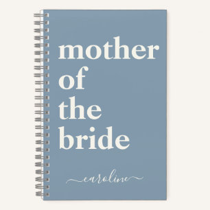 Moeder van de Bride Minimalist Modern Custom Blue Notitieboek