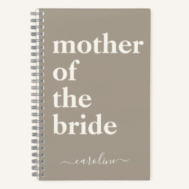Moeder van de Bride-minimalistische moderne naam T Notitieboek
