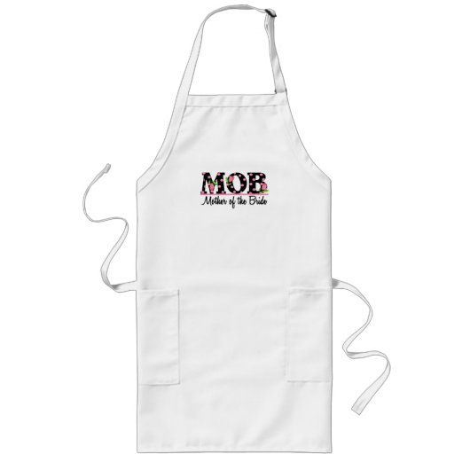 Moeder van de Bride (MOD) Tulip Lettering Lang Schort (Voorkant)