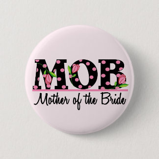 Moeder van de Bride (MOD) Tulip Lettering Ronde Button 5,7 Cm