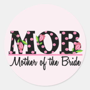 Moeder van de Bride (MOD) Tulip Lettering Ronde Sticker