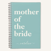 Moeder van de Bride Modern Custom Eggshell Blue Notitieboek (Voorkant)