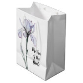Moeder van de Bride Modern Lavender Iris Wedding Medium Cadeauzakje (Voorkant Gekanteld)