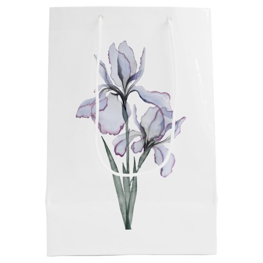 Moeder van de Bride Modern Lavender Iris Wedding Medium Cadeauzakje (Achterkant)