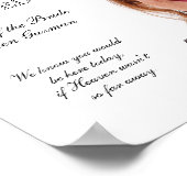 Moeder van de Bride Photo Memorial Seat Wedding Poster (Hoek)