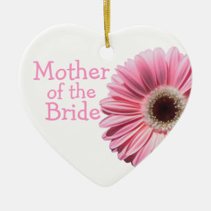 Moeder van de Bride Pink Gerbera Daisy Keramisch Ornament
