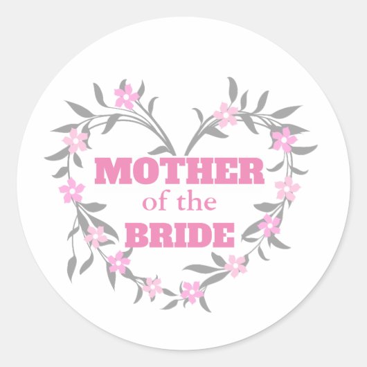 Moeder van de Bride Ronde Sticker (Voorkant)