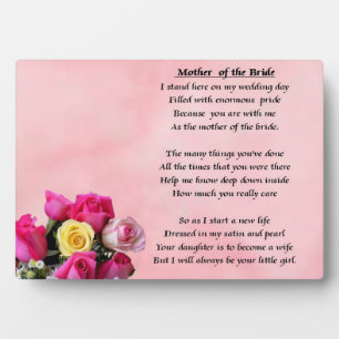 Moeder van de Bride - Rozen Plaque Fotoplaat