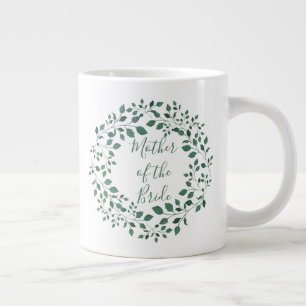 Moeder van de Bride Rustic Green Wreath Wedding Jumbo Mok