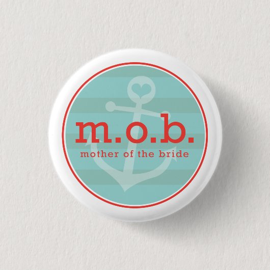 Moeder van de Bride Sailor Ronde Button 3,2 Cm (Voorkant)