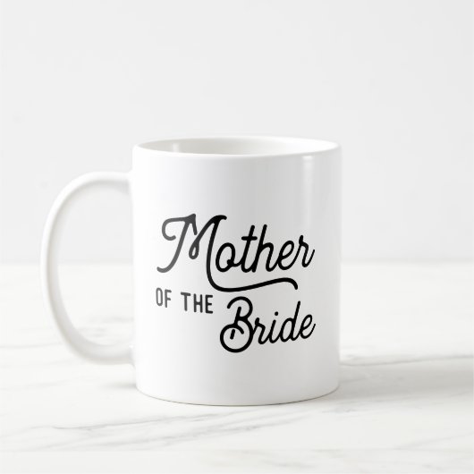 Moeder van de Bride Script Bridal Party Coffee Mok (Links)