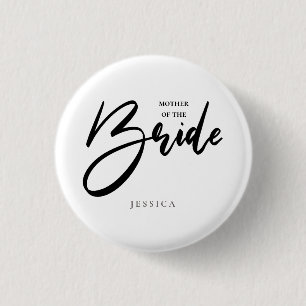 Moeder van de Bride Tribe, Team Black Typografie Ronde Button 3,2 Cm
