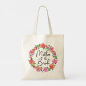 Moeder van de Bride Waterverf Floral Wreath Tas (Achterkant)