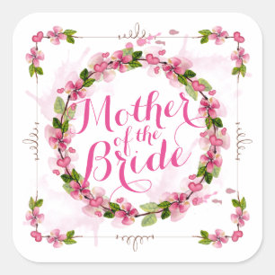 Moeder van de Bride Waterverf Sticker Seal