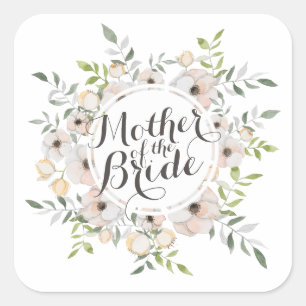 Moeder van de Bride Waterverf Sticker Seal