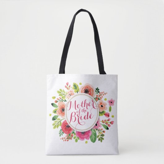 Moeder van de Bride Waterverf Wedding Canvas tas (Voorkant)