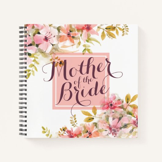 Moeder van de Bride Waterverf Wedding Guestbook Notitieboek (Voorkant)