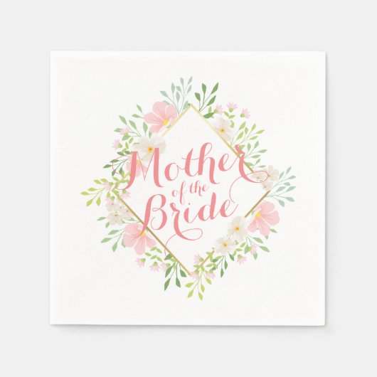 Moeder van de Bride Waterverf Wedding Napkin Servet (Voorkant)