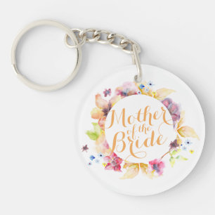 Moeder van de Bride Waterverf Wedding Sleutelhange Sleutelhanger