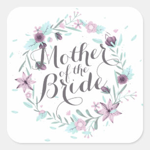 Moeder van de Bride Waterverf Wedding Sticker