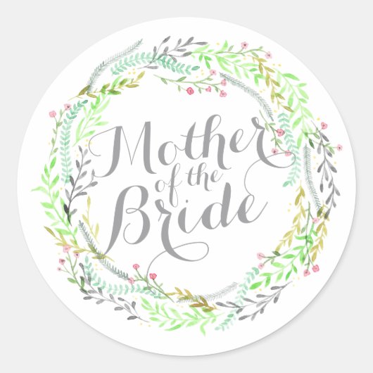 Moeder van de Bride Waterverf Wedding Sticker (Voorkant)