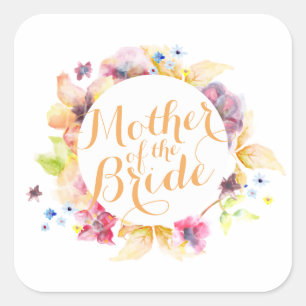 Moeder van de Bride Waterverf Wedding Sticker