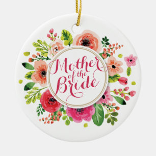 Moeder van de Bride Waterverf Wedding Versiering Keramisch Ornament
