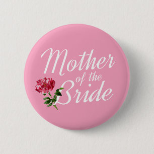 Moeder van de Bride Wedding Calligraphy Pin Button