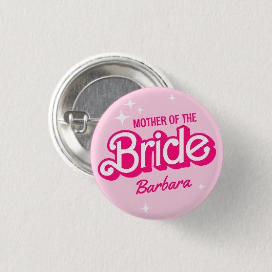 Moeder van de bruid Bachelorette Barb Ronde Button 3,2 Cm (Voorkant /achterkant)