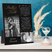 Moeder van de bruid Black Foto's Wedding Keepsake Fotoplaat (Zijkant)