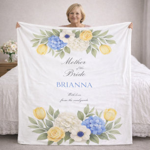 Moeder van de Bruid Blauw Ivoor Huwelijkscadeau Fleece Deken