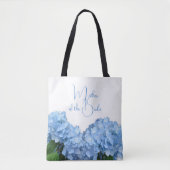 Moeder van de Bruid Blauwe Hemel Hydrangea Draagtas (Voorkant)