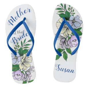 Moeder van de bruid - bloemen teenslippers
