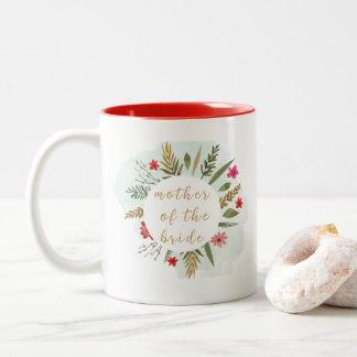 Moeder van de bruid bloemendeksel rode koffiemok tweekleurige koffiemok