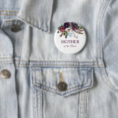 Moeder van de bruid Bourgondië Bloemenboeket Wit Ronde Button 5,7 Cm (In situ)