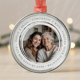 Moeder van de bruid bruiloft foto Keepsake Metalen Ornament