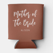 Moeder van de bruid bruine terracotta bruiloft blikjeskoeler (Voorkant)