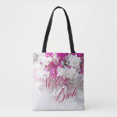 Moeder van de Bruid Cadeau Tote Tas in Roze & Wit (Voorkant)