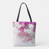 Moeder van de Bruid Cadeau Tote Tas in Roze & Wit (Achterkant)